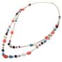 BOCAR 2 Layer Long Link Chain Necklace Crystal Beads Women Party Long Necklace Gift