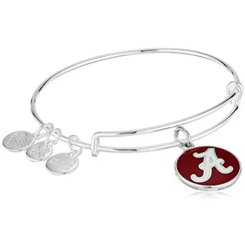 Alex and Ani Womens Color Infusion University of Alabama Logo II EWB Bracelet, Shiny Silver, Expandable Alex and Ani Womens Color Infusion University of Alabama Logo II EWB Bracelet, Shiny Silver, Expandable