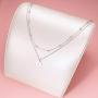 FLYOW S925 Sterling Silver Layered Disc Pendant Choker Necklace Short Dainty Clavicle Necklace for Women Girls