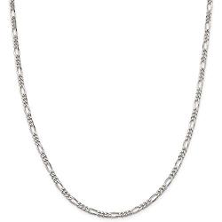 Savlano 925 Sterling Silver 3.5mm Italian Solid Figaro Link Chain Necklace With Gift Box For Men & Women - Made in Italy