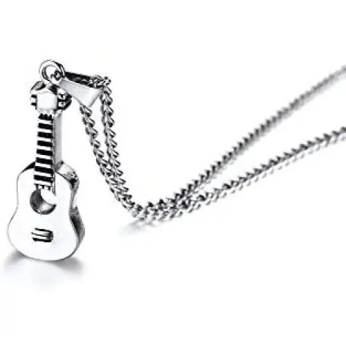 VNOX Keepsake Memorial Jewelry Stainless Steel Guitar Shape Cremation Ash Urn Pendant Necklace for Unisex VNOX Keepsake Memorial Jewelry Stainless Steel Guitar Shape Cremation Ash Urn Pendant Necklace for Unisex