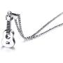 VNOX Keepsake Memorial Jewelry Stainless Steel Guitar Shape Cremation Ash Urn Pendant Necklace for Unisex