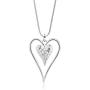 Long Heart Necklace for Women Silver Chain Pendant Y Necklace Set Statement Pendant Chic Jewelry for Girls with Gifts Box