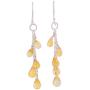 NOVICA Citrine .925 Sterling Silver Dangle Hook Earrings Sunlit Waterfall