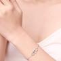 OOSSTT Bracelet for Women,925 Sterling SilverI Infinity Heart Charm Bracelet,Gift for Women Mother