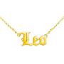 2Pcs Old English Zodiac Necklaces, 18K Gold Silver 12 Constellation Pendant Necklace for Women Girls, Horoscope Astrology Letter Necklace Birthday Gift