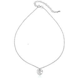 GemStar USA Sterling Silver Heart Choker Necklace Made with Swarovski Crystals