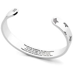 Arifoo Bracelets for Women Personalized Inspirational Jewelry Mantra Cuff Bangle Friend Encouragement Gift for Her