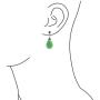 Dyed Green Jade Marcasite Pear Shaped Teardrop Dangle Stud Earrings For Women 925 Sterling Silver