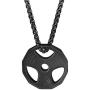 Titanium Stainless Steel Fitness Gym Necklace Weight Plate Barbell Dumbbell Necklaces