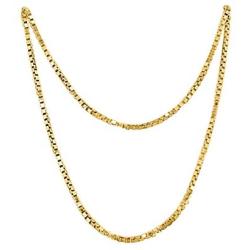 Brights Collection 925 Sterling Silver 0.85MM 18'' Italian Box Chain With 14K Yellow Gold Plated Silver Jewelry Prime Gift for Womens