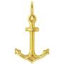 14k Yellow Gold High Polished Sailor Anchor Nautical Boat Ship Charm Pendant