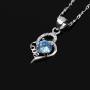 999 Silver I Love You Infinity Love Heart Necklace - Round Blue Zircon Necklace for Women - Special Jewelry Gifts for Wedding/Anniversary/Mother’s Day/Prom/Costume Birthday Party