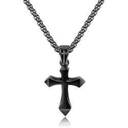 Heavstjer Fashion Stainless Steel Cross Pendant Necklace