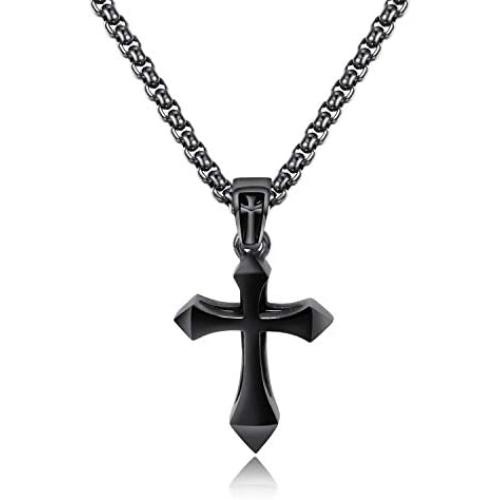 Heavstjer Fashion Stainless Steel Cross Pendant Necklace