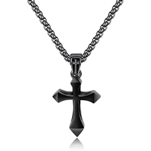 Heavstjer Fashion Stainless Steel Cross Pendant Necklace Heavstjer Fashion Stainless Steel Cross Pendant Necklace
