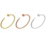 Classic Jewelry Nail Crystal Stone Stainless Steel Bangle for Women, Gold Plated Bead Bracelet, White, Gold, Rose Gold
