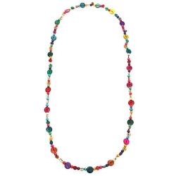 SELOVO Bohemia Women Layers Statement Colorful Wooden Beads Necklace Novelty Jeweley