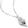 VANLAMS Womens 925 Sterling Silver Bone Love Heart Dog Paw Print Pendant Necklace I Love You Forever and Ever, Gifts for Dog Owner