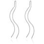 KEETEEN Double Curved Sterling Silver Threader Earrings Tassel Drop Dangle Earrings Gift for Girls Womens