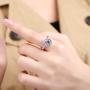 JIANGYUE Classic Bridal Sets Band Ring for Women, 3 Ct 8 Heart 8 Arrow White AAA Cubic Zirconia Rose Gold Big Main Stone Cocktail Engagement Wedding Rings Size 5 6 7 8 9 10