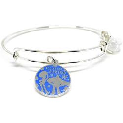 Alex and ANI Disney Parks Toy Story Youve Got A Friend in Me Bangle with Woody and Buzz Lightyear - Inspirational Quote - Charm Bracelet Jewelry Gift (Silver Finish)