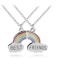 TTPAIAI 30 Best Friends Necklace for 3,BFF Teen Girls Gifts Cat Pendant Friendship Necklace Set, Childrens BFF Necklaces (Rainbow)