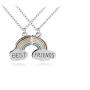 TTPAIAI 30 Best Friends Necklace for 3,BFF Teen Girls Gifts Cat Pendant Friendship Necklace Set, Childrens BFF Necklaces (Rainbow)