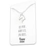 Happy Kisses Horse Necklace – Horse Gift for Horseback Riders – Cute Outline Pendant for Women & Girls - Sweet Message Card