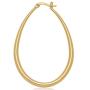 Highstreet Sterling Silver plated oval large hoop earrings for women | easy to wear and Hypoallergenic| silver or gold plated you choose | click top