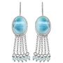 YoTreasure Larimar 925 Sterling Silver Fixed Earwire Chandelier Earrings Jewelry