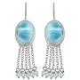 YoTreasure Larimar 925 Sterling Silver Fixed Earwire Chandelier Earrings Jewelry YoTreasure Larimar 925 Sterling Silver Fixed Earwire Chandelier Earrings Jewelry