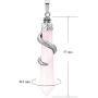 BEADNOVA Healing Crystal Necklace for Women Men Energy Healing Crystal Pendant Gemstones Jewelry Pendulum Crystal Divination (Hexagonal, 18 Inches Stainless Steel Chain)
