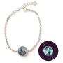 WingBling Lucky Unique Glow in The Dark White Full Moon Silver Bracelet for Women Dainty Handmade in Korea l Chain Pendant Style l Jewelry Gift Friendship Luminous Radiant Crescent Phase