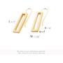 NIEVOS JEWELRY Gold-plated-brass Earring 24k Classic Rectangle Earring. Chunky Design Gift Jewelry Love Handmade Designer Made By Women For Her