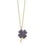 ENZOMAR Four Leaf Clover Amethyst Crystal Necklace for Women - Healing Crystals Jewelry, Teen Girl Jewelry, Sisters Necklace, Pregnancy Necklace for First Time Moms, Chakra Stones, Godmother Jewelry, Wonder Woman Necklace, New Mom Necklace for Women