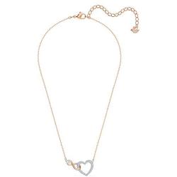 Swarovski Womens Infinity Heart Jewelry Collections, Mixed Metal Finish, Clear Crystals