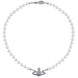 nobrand Golden Silver Saturn Pearl Necklace White Pearl Bead Necklaces Crystal Rhinestone Pearl Necklace for Women Best Friend Girlfriend Birthday Anniversary