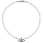 nobrand Golden Silver Saturn Pearl Necklace White Pearl Bead Necklaces Crystal Rhinestone Pearl Necklace for Women Best Friend Girlfriend Birthday Anniversary