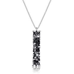 Sllaiss 925 Sterling Silver Necklace Swarovski Crystal Vertical Bar Pendant Necklace for Women Black Crystal Necklace Gift for Her Y Necklace