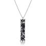 Sllaiss 925 Sterling Silver Necklace Swarovski Crystal Vertical Bar Pendant Necklace for Women Black Crystal Necklace Gift for Her Y Necklace