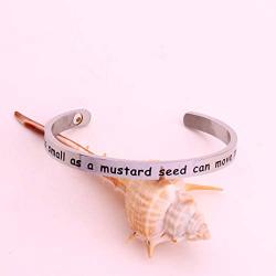 Belingry Faith As Small As A Mustard Seed Can Move Mountains Cuff Bracelet Mustard Seed Jewelry