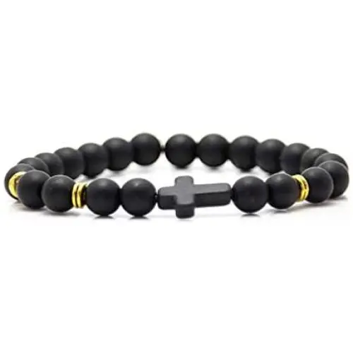Xusamss Fashion 8MM Matte Agate Beads Bracelet Cross Elastic Link Bracelet,7 1/2 Wrist Xusamss Fashion 8MM Matte Agate Beads Bracelet Cross Elastic Link Bracelet,7 1/2 Wrist