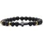 Xusamss Fashion 8MM Matte Agate Beads Bracelet Cross Elastic Link Bracelet,7 1/2 Wrist