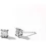 1/4 CT.TDW. Round-cut Diamond Solitaire Stud Earrings with Silver Rhodium