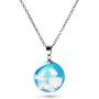 Ldurian Blue Sky Cloud Resin Necklace Transparent Resin Rould Ball Pendant Necklace for Women