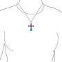 Southwestern Style Semi Precious Gemstones Red Heart Cross Pendant Religious 925 Sterling Silver Necklace For Women Teen