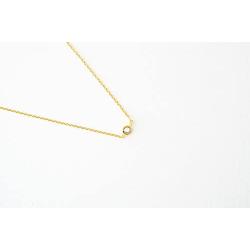 HONEYCAT Solo Tiny Crystal Bezel Necklace in Gold, Rose Gold, or Silver | Minimalist, Delicate Jewelry