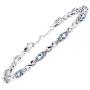 RYLOS Bracelets for Women 925 Silver XO Hugs & Kisses Tennis Bracelet Gemstone & Genuine Diamonds Adjustable to Fit 7''-8'' Wrist, 10 Gorgeous 6X4MM Jewelry for Women Friendship Bracelets