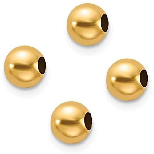 14k Yellow Gold Set of 4, 4mm Spacer Beads